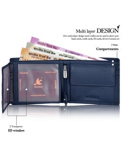 HORNBULL HORNBULL Miller Wallet for Men | Stylist Mens Wallet with RFID Blocking | Wallet Men Genuine Leather Navy | Gift for Men  - Image 4
