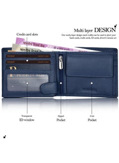 HORNBULL HORNBULL Miller Wallet for Men | Stylist Mens Wallet with RFID Blocking | Wallet Men Genuine Leather Navy | Gift for Men  - Image 3