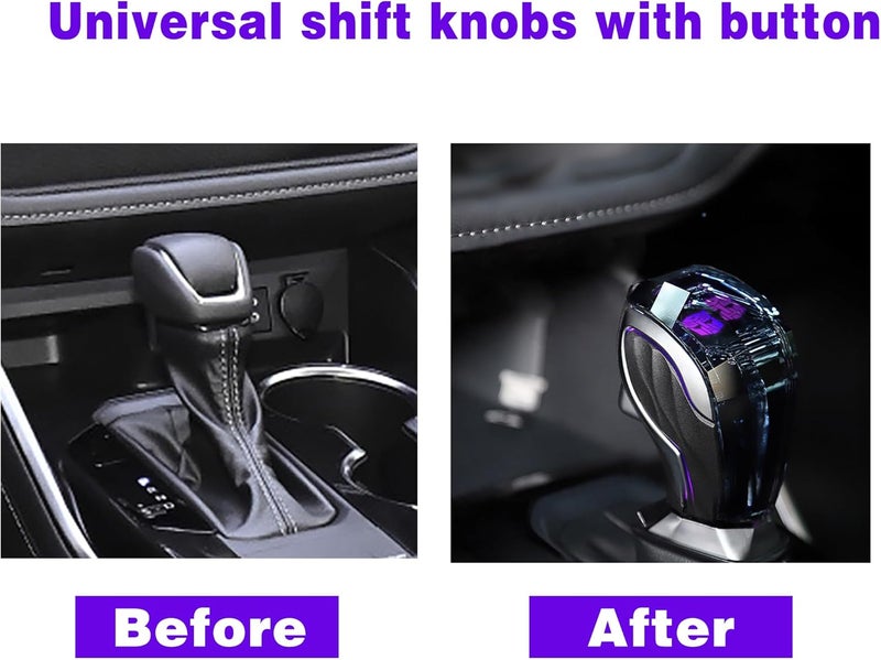 suupar Touch Activated Color Changing LED Crystal Automatic Shift Knob with Lock Button for Automatic Gear Shift Knobs with Button Shifter Head Universal Custom Gear Shift knob - Image 5