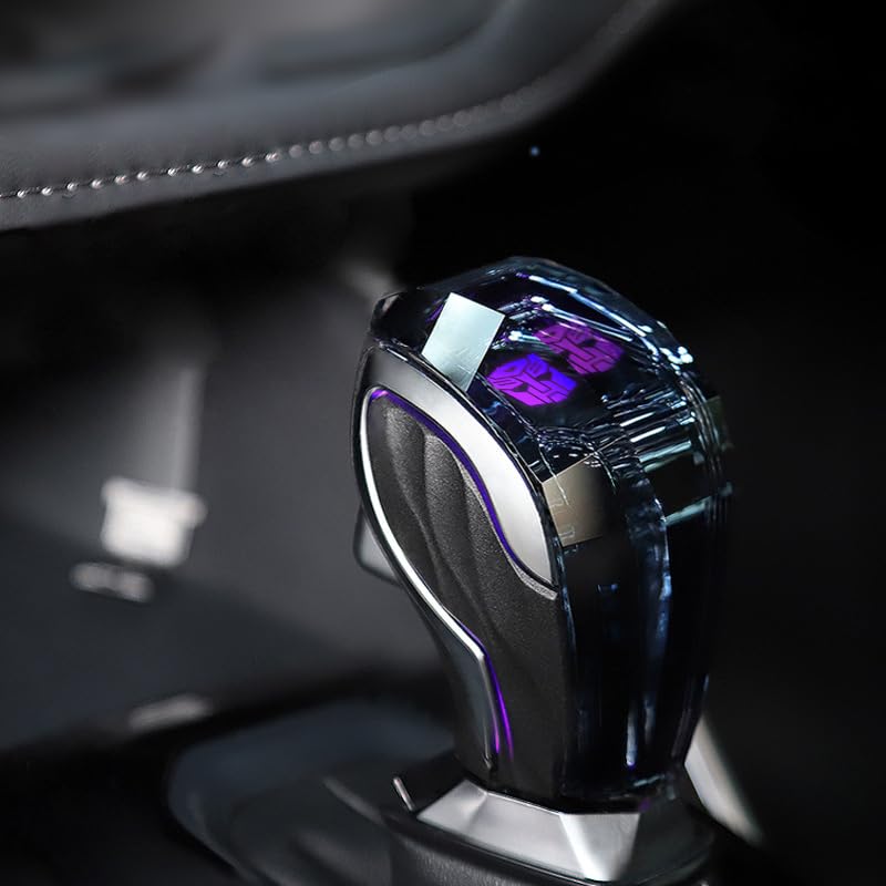 suupar Touch Activated Color Changing LED Crystal Automatic Shift Knob with Lock Button for Automatic Gear Shift Knobs with Button Shifter Head Universal Custom Gear Shift knob - Image 1