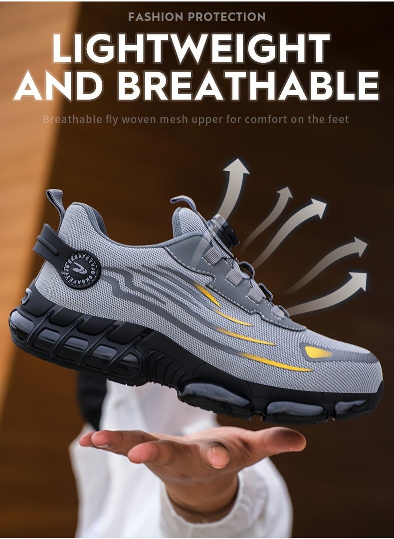 Verci - Unisex Professional Steel Toe Puncture Proof Work Boots Comfy Non Slip Cushioned Shock Absorption Safety Shoes Men's Outdoor Footwear (40 EUR) - Image 1