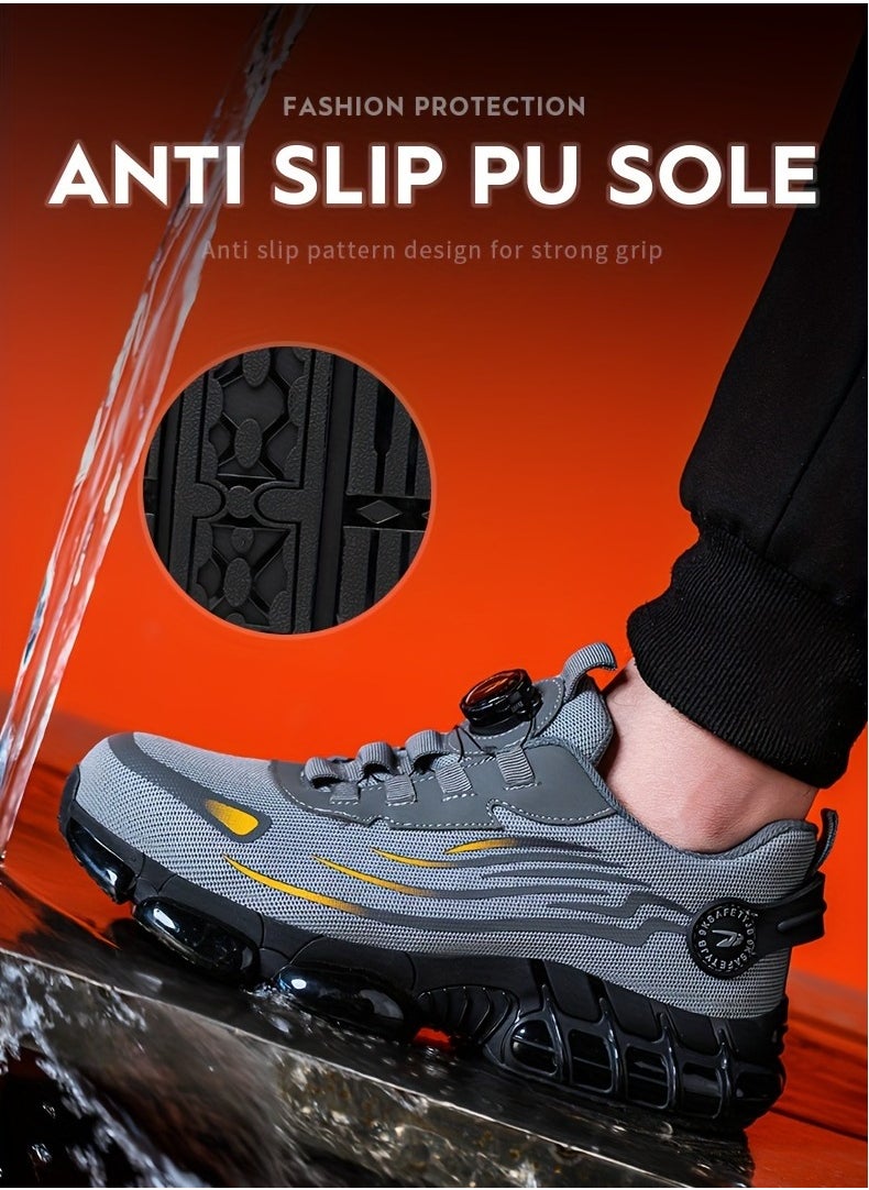 Verci - Unisex Professional Steel Toe Puncture Proof Work Boots Comfy Non Slip Cushioned Shock Absorption Safety Shoes Men's Outdoor Footwear (40 EUR) - Image 1