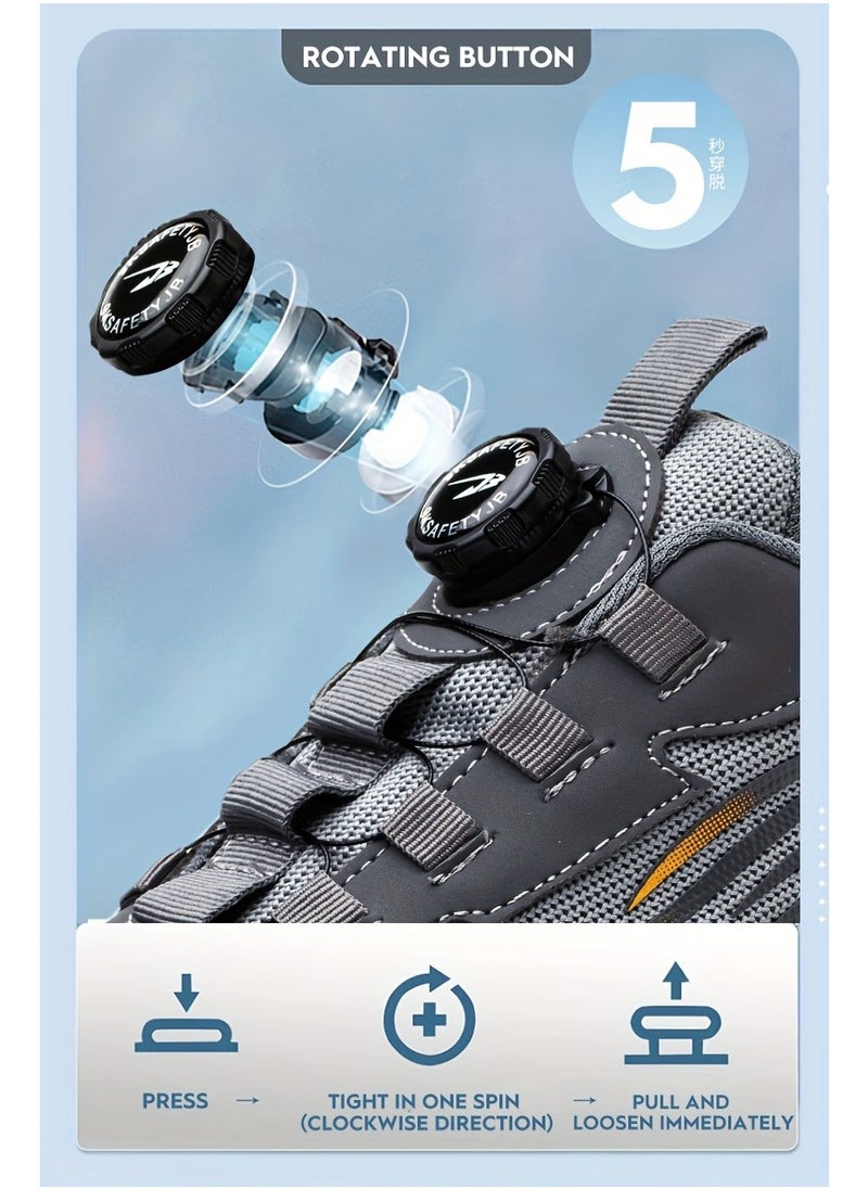 Verci - Unisex Professional Steel Toe Puncture Proof Work Boots Comfy Non Slip Cushioned Shock Absorption Safety Shoes Men's Outdoor Footwear (40 EUR) - Image 1