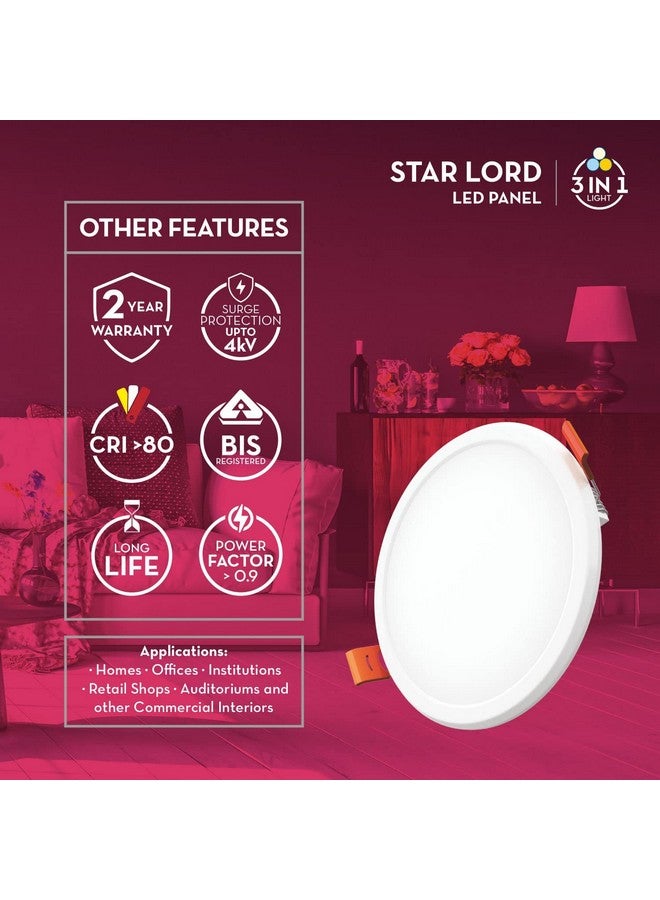 Crompton Crompton Star Lord 3IN1 | Recessed Downlighter | 5W | Round | 3IN1 Mood Lighting | Multi-colour | Pack of 4 | False Ceiling mounted | BIS Safe Wire  - Image 3