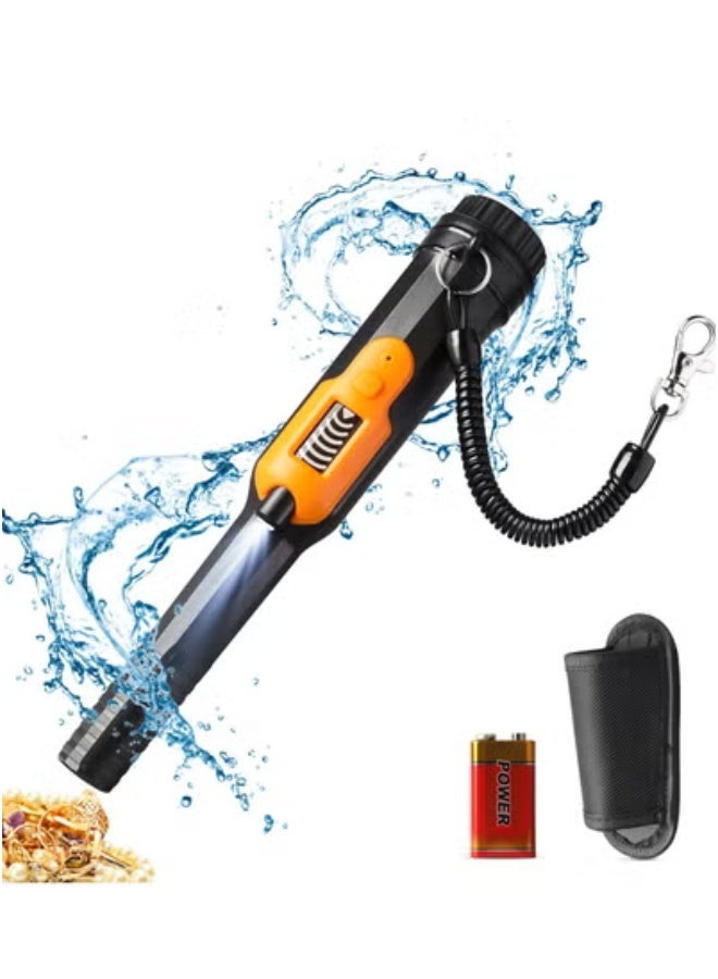 شو وو Treasure Hunting Tool, Professional Waterproof Handheld Pin Pointer Wand, 3 Modes Search Treasure Pinpointing Finder Probe with LCD Display for Adult, Kids, 9V Battery Included, Orange - Image 1