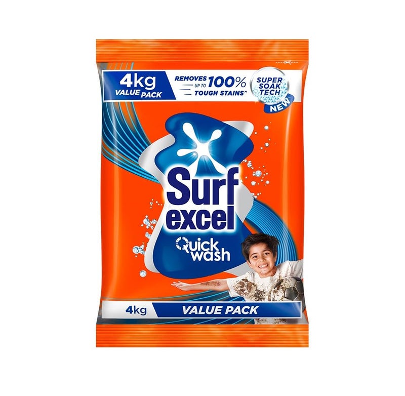 Surf Excel Easy Wash Detergent Powder 4 kg | Superfine Washing Powder | Dissolves Easily & Removes Tough Stains | Suitable for all Washing Machines - Image 1