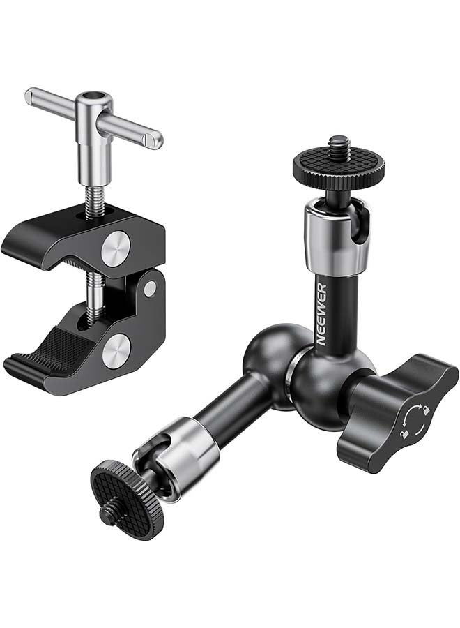 NEEWER 6"/15cm Adjustable Magic Arm with Super Clamp, 1/4" & 3/8" Threads, 1/4" Screws for Flash/LED Light/Microphone/Monitor, Compatible with SmallRig Camera Cage, Max Load: 4.4lb/2kg, ST15C - Image 1
