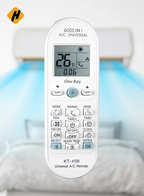 Universal Air Conditioner Remote Control for All Most All Barnds of A/C TOSHIBA PANASONIC SANYO FUJITSU Conditioning KT-e08 6000 in 1 One Key Series