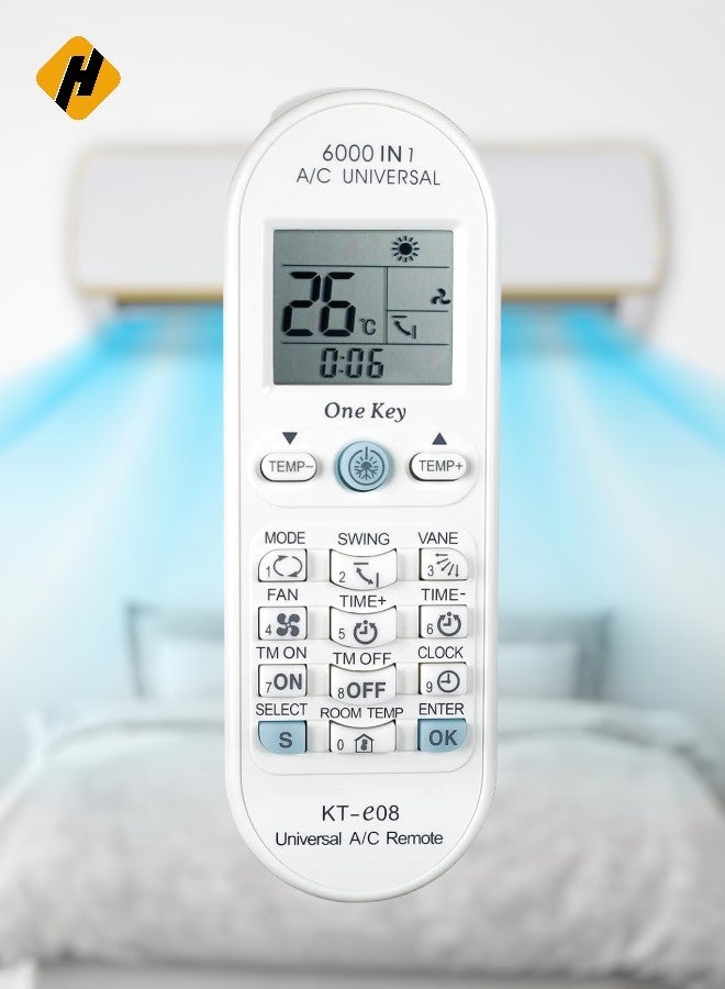 Universal Air Conditioner Remote Control for All Most All Barnds of A/C TOSHIBA PANASONIC SANYO FUJITSU Conditioning KT-e08 6000 in 1 One Key Series