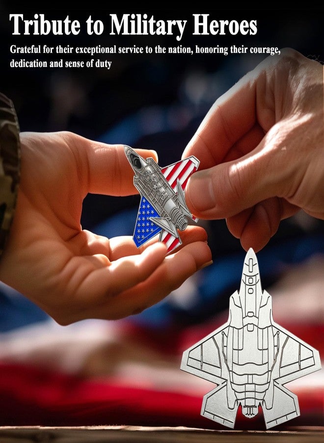 ASmileIndeep US Air Force Colorized F-35 Fighter Jet Challenge Coin - Military Coins USAF Air Force Gift for Airman Veterans & Collectors - Image 5