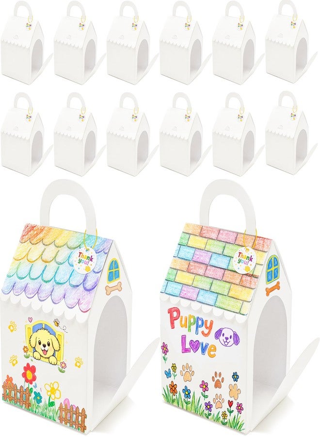 80UncleKimby 28Pcs Dog House Party Favors Boxes Foldable DIY Crafts for Puppy Party Pet Adoption Birthday Classroom Bulk - Image 1