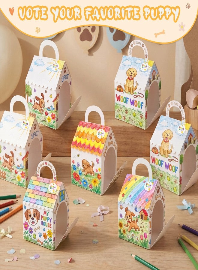 80UncleKimby 28Pcs Dog House Party Favors Boxes Foldable DIY Crafts for Puppy Party Pet Adoption Birthday Classroom Bulk - Image 2