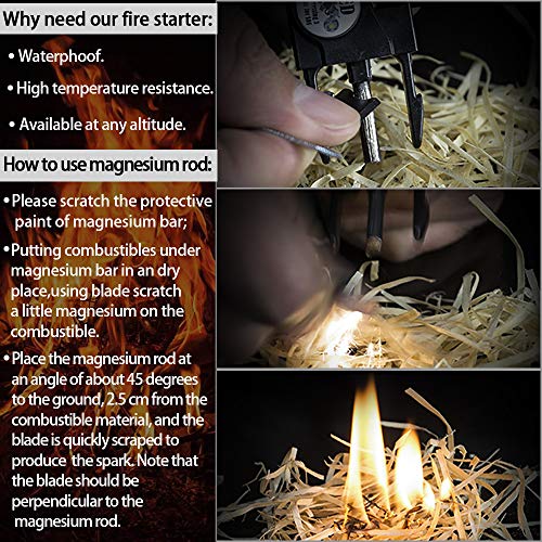 Daarcin Survival Paracord Bracelet,Fire Starter,Waterproof SOS Light, Compass, Whistle, Adjustable AK87 20 in 1,Outdoor Ultimate Tactical Survival Gear Set,Stocking Stuffers,Men - Image 3