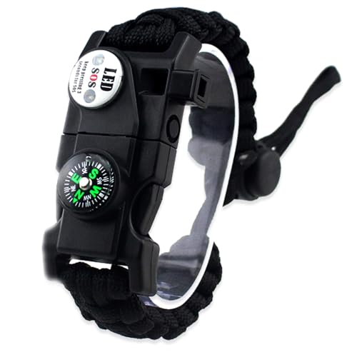 Daarcin Survival Paracord Bracelet,Fire Starter,Waterproof SOS Light, Compass, Whistle, Adjustable AK87 20 in 1,Outdoor Ultimate Tactical Survival Gear Set,Stocking Stuffers,Men - Image 1
