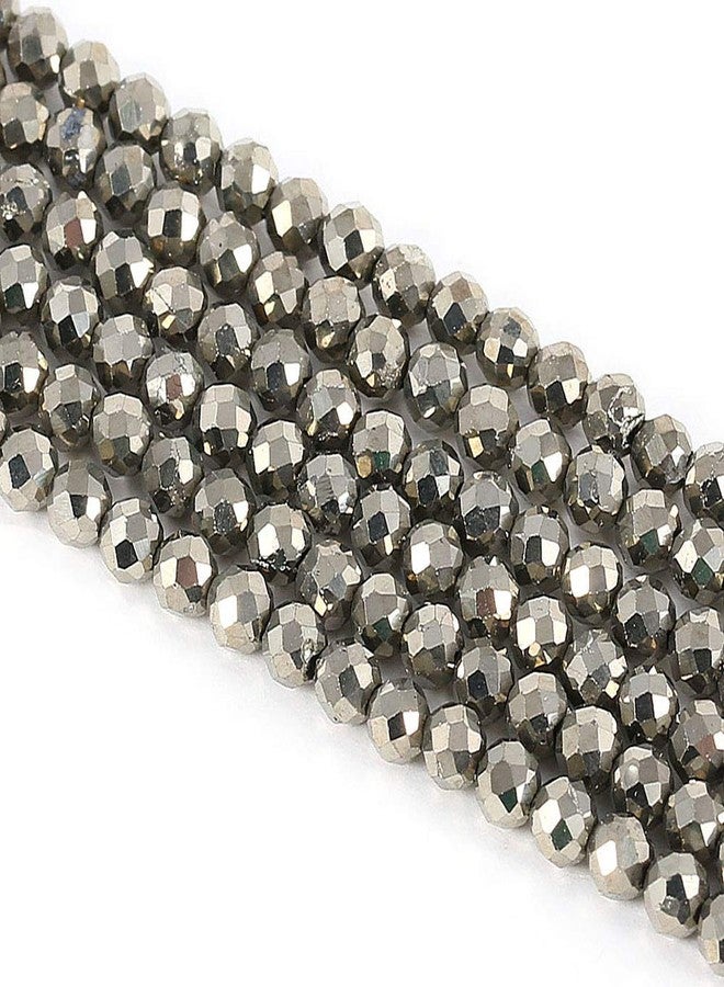 Zotoone 2 Strands Pyrite Beads Natural Stone Beads Section Faceted Loose Beads for DIY Jewelry Necklace Making Necklace Bracelet Length 15" Size 2mm - Image 3