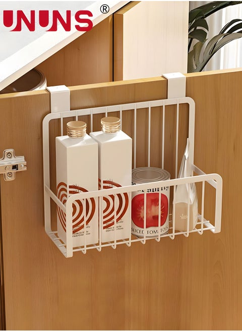 Kitchen Storage Basket,Over The Cabinet Door Grid Storage Holder,White