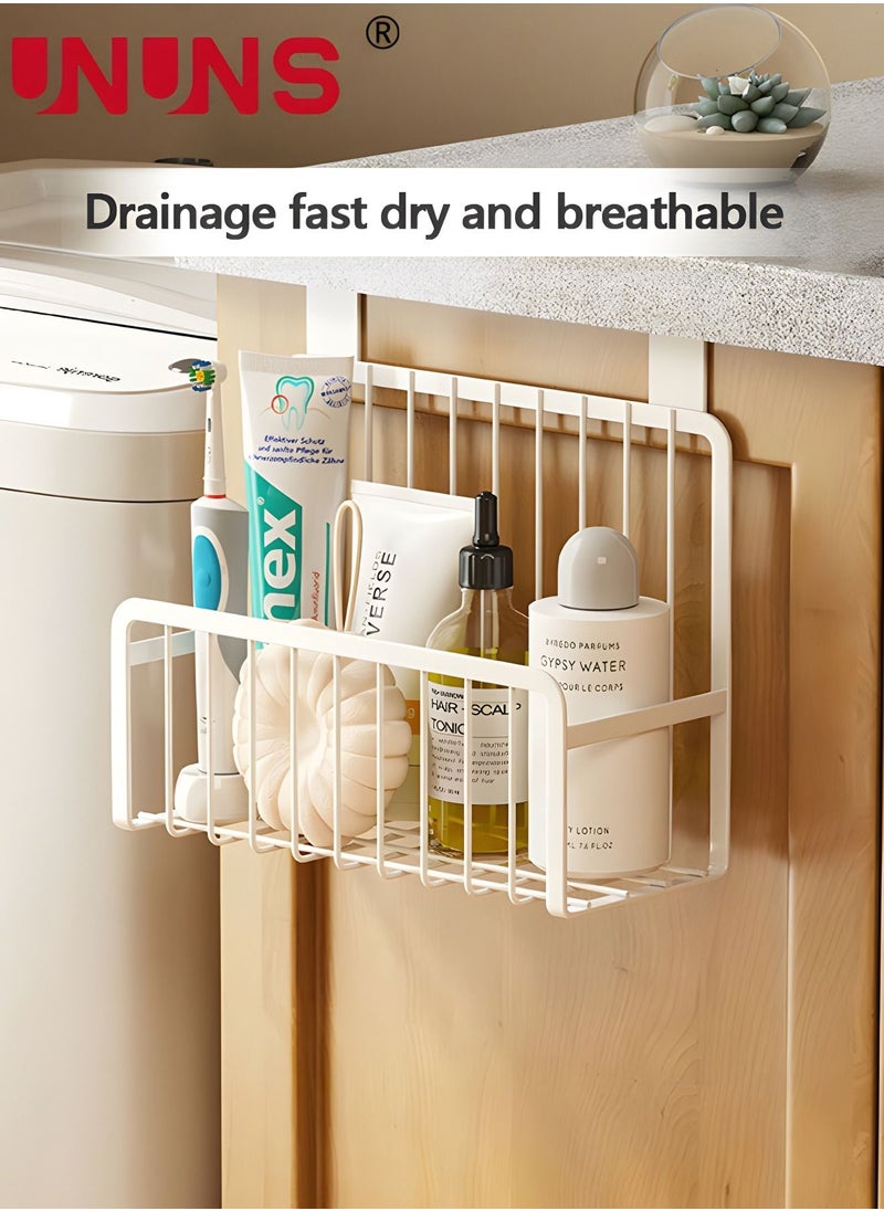 UNUNS - Kitchen Storage Basket,Over The Cabinet Door Grid Storage Holder,White - Image 1