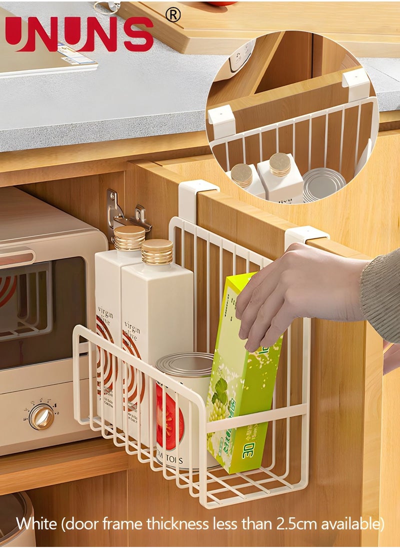UNUNS - Kitchen Storage Basket,Over The Cabinet Door Grid Storage Holder,White - Image 1