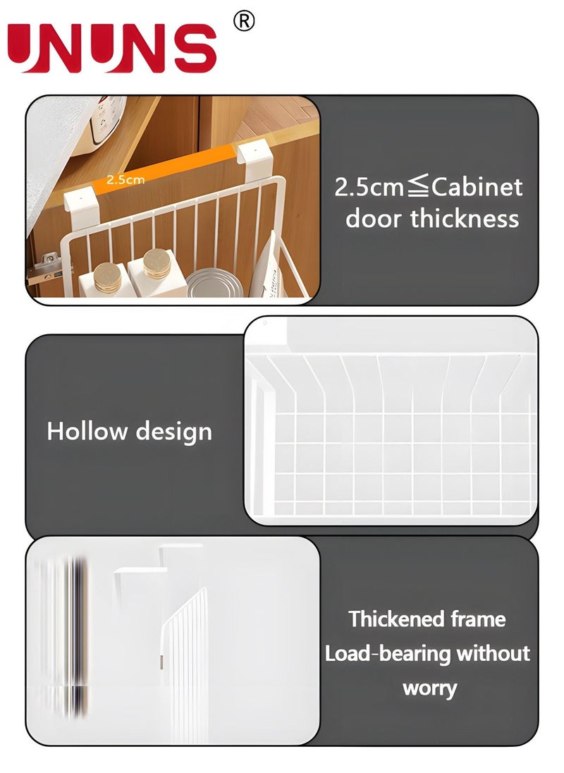 UNUNS - Kitchen Storage Basket,Over The Cabinet Door Grid Storage Holder,White - Image 1