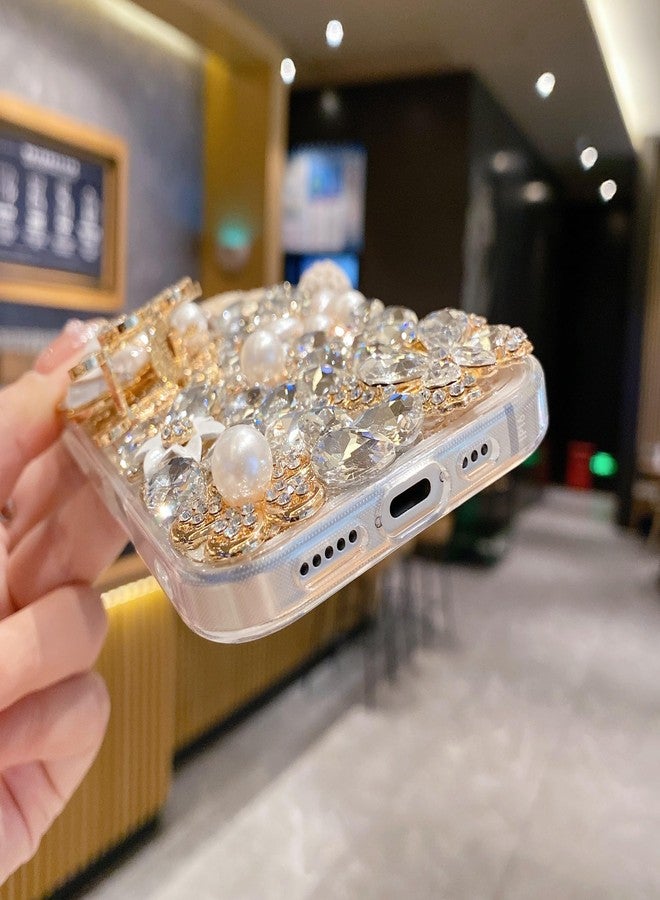 iFiLOVE جراب iFiLOVE لهاتف iPhone 16 Plus مرصع بالألماس، غطاء فاخر ثلاثي الأبعاد مزين بأحجار الراين الكريستالية اللامعة على شكل فراشة وزهرة، مناسب للفتيات والنساء والأطفال (وردي) - Image 3