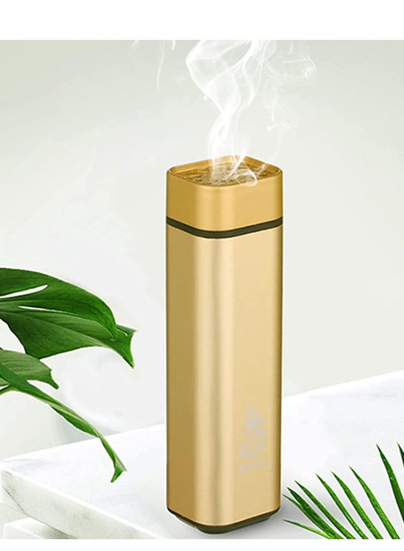 ELTRAZONE Bakhoor Rechargeable USB Power Electric Bakhoor for Home Clothing Hand-held Incense Burner Plastic, Black/Gold - Image 1