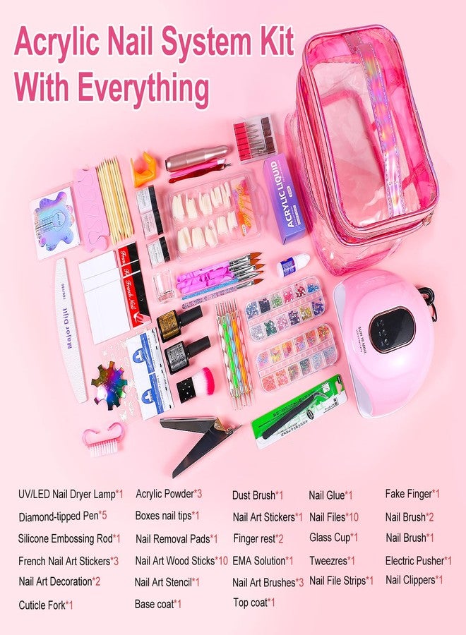 MAJOR DIJIT Acrylic Nail Kit Set for Beginners with Everything Acrylic Powder Nail Drill Lamp Starter Kit with False Nail Tips Nail Art Tools Cosmetic Gift Bag for Salon Home - Image 2