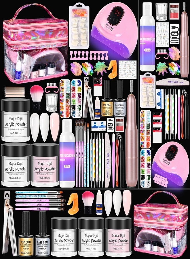 MAJOR DIJIT Acrylic Nail Kit Set for Beginners with Everything Acrylic Powder Nail Drill Lamp Starter Kit with False Nail Tips Nail Art Tools Cosmetic Gift Bag for Salon Home - Image 1