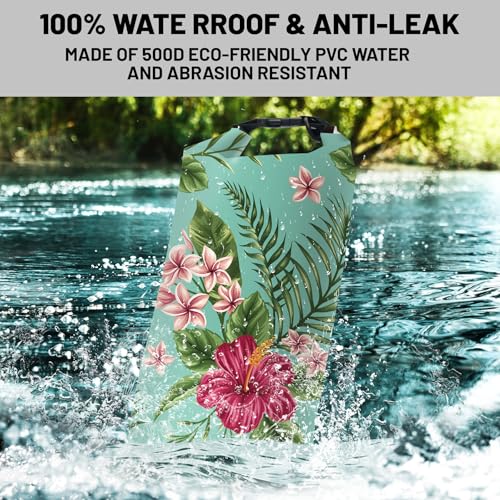 Cliduli Waterproof Dry BagRoll Top Tropical Summer Watercolor Hibiscus Waterproof Backpack 5L10L20L Floating and Lightweight Bags for Kayaking Boating Swimming and Camping with Waterproof Phone Case - Image 3