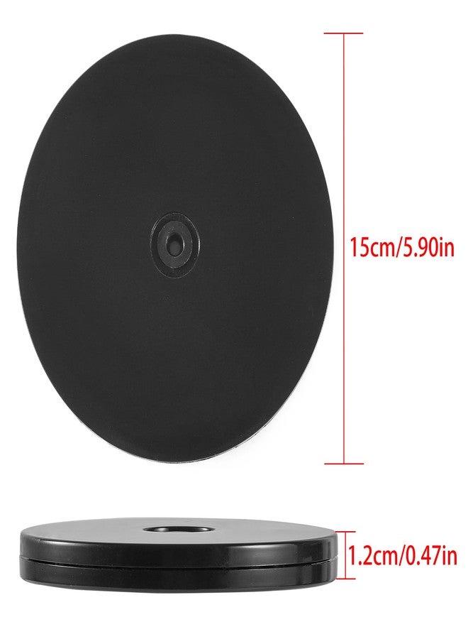 HSTECH 6” Lazy Susan Turntable Black Acrylic Ball Bearing Rotating Tray for Spice Rack Table Cake Kitchen Pantry Decorating TV Laptop Computer Monitor, 30-lb Load Capacity (360˚ Rotation) - Image 2
