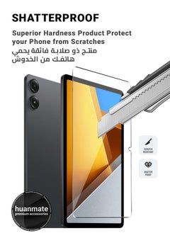 huanmate 2 Pieces Tempered Glass Screen Protector For Xiaomi Poco Pad 12.1 Inch  – High Transparency, Delicate Touch, Anti-Explosion, Smooth Arc Edges, Easy Installation, Screen Protector for Xiaomi Poco Pad 12.1 Inch  - Image 4