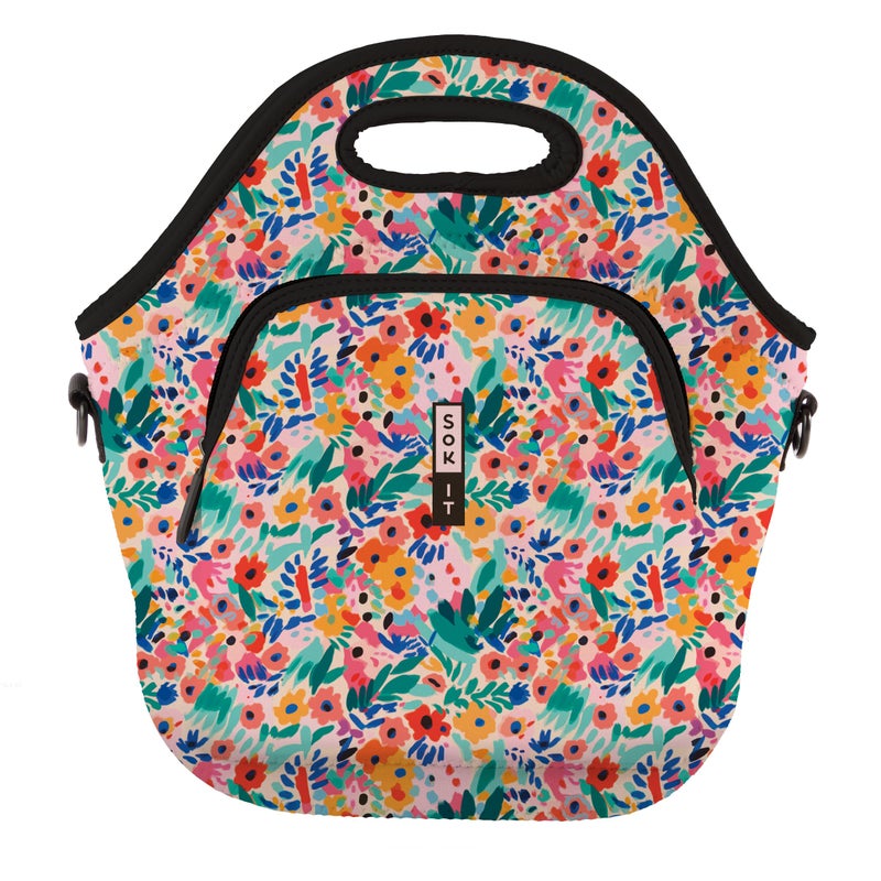 Sok It LunchTote Zippered Bag Insulated Neoprene Caddy Abstract Floral XLarge 65 Quart Lunch Tote - Image 2