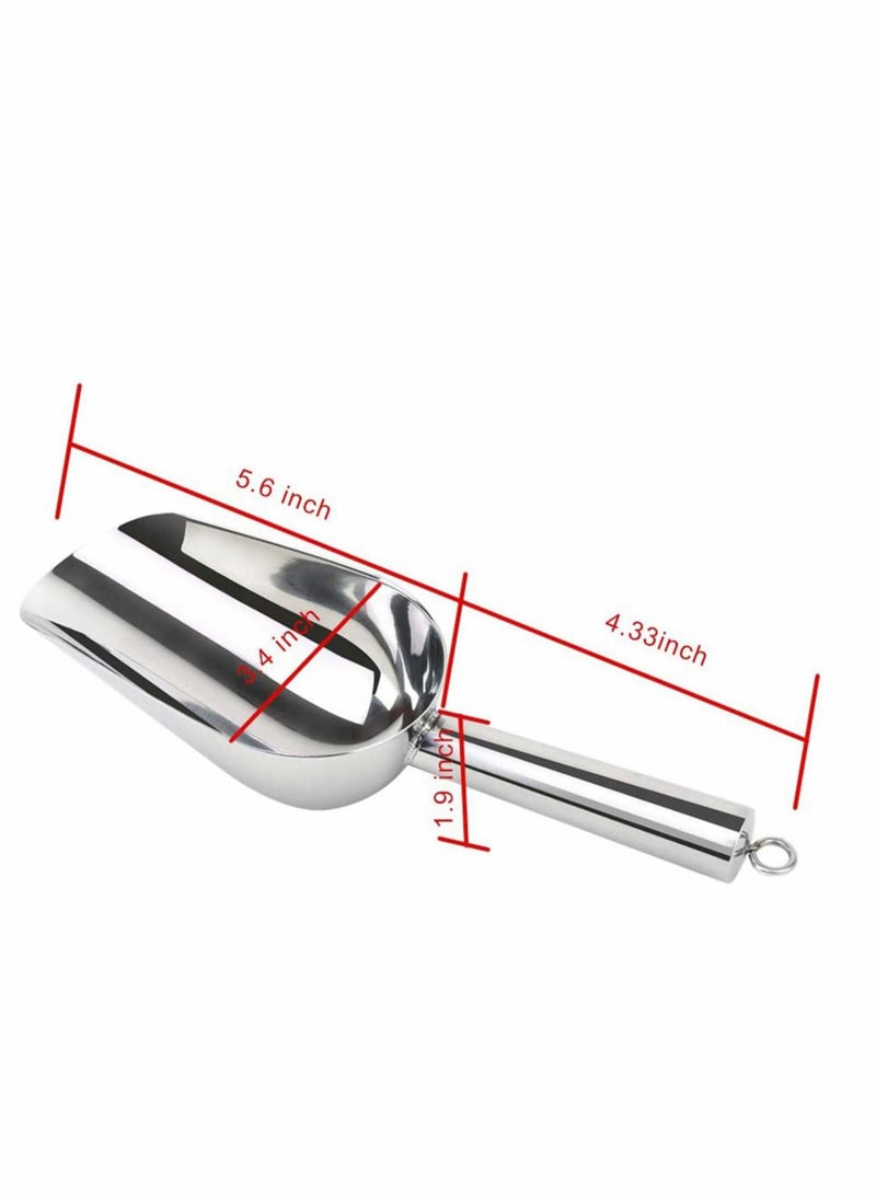 SYOSI - Ice Scoop, Stainless Steel Ice Scoop for Freezer Popcorn Scoop Ice Machine Maker Candy Scoop Flour Spoon Shovel Ice Cream Scoop Kitchen Scoop for Kitchen Bar Wedding Party (Sliver) - Image 1