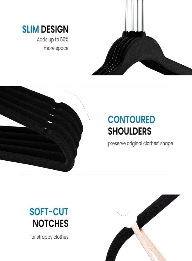 Non-Slip Velvet Suit Hangers 30 Pack - Ultra Thin Space Saving 360 Degree Swivel Hook Strong and Durable Clothes Hangers Hold Up-to 10 Lbs, for Coats, Jackets, Pants, Dress Clothes  - Image 3