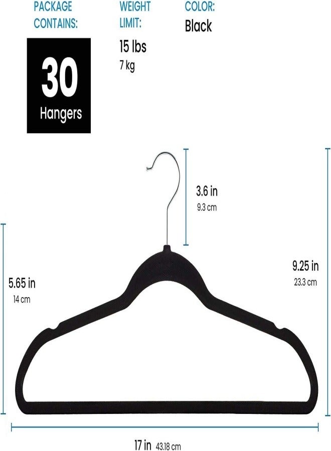 Non-Slip Velvet Suit Hangers 30 Pack - Ultra Thin Space Saving 360 Degree Swivel Hook Strong and Durable Clothes Hangers Hold Up-to 10 Lbs, for Coats, Jackets, Pants, Dress Clothes  - Image 2