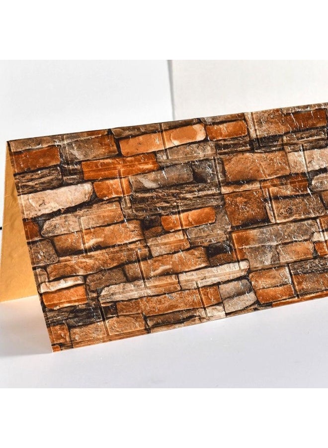 High Quality 3D Foam Wall Panel Brick Retro Wallpaper Ceiling Self Adhesive Wallpaper Background Wall Home Decoration 35cmX30cm 3/5/10Pcs 
