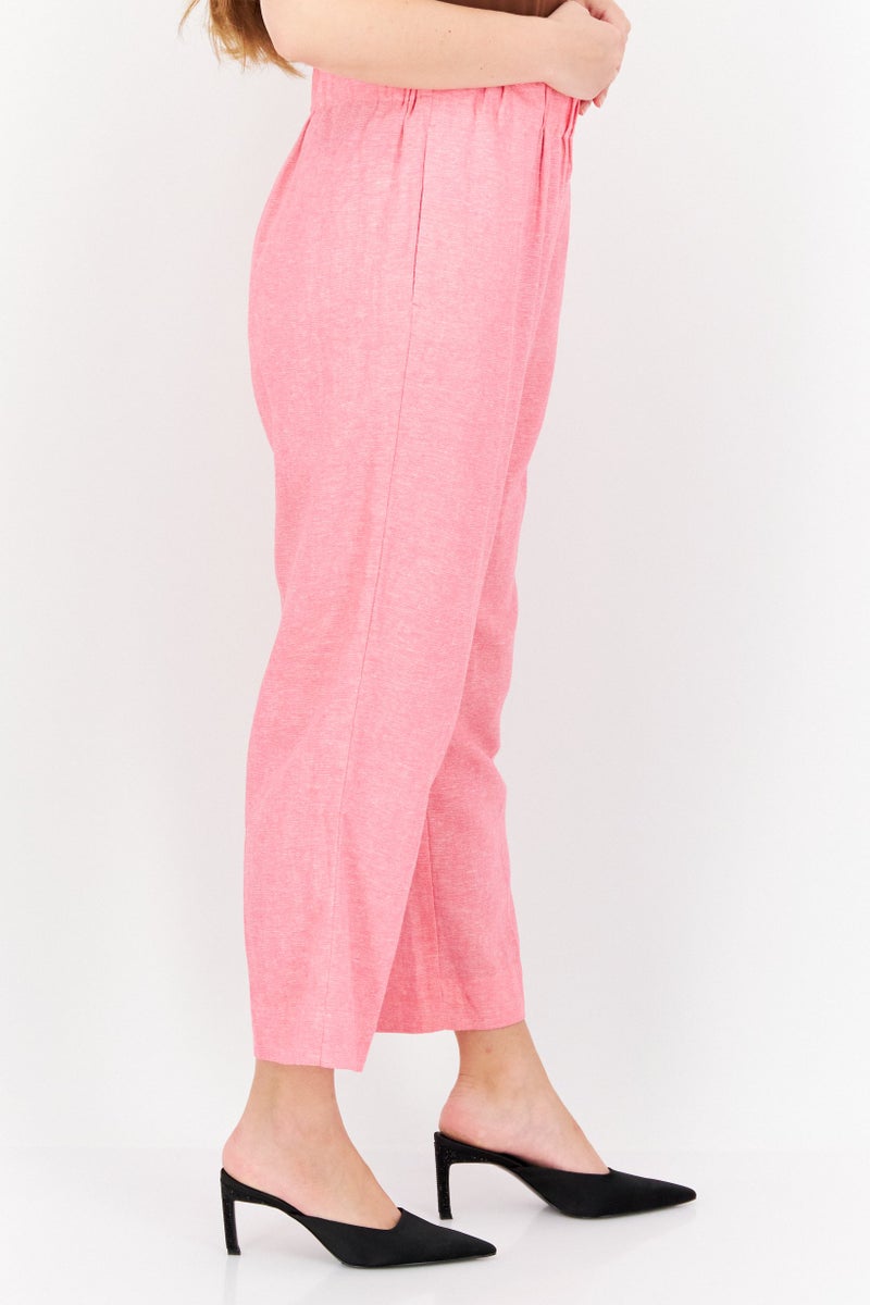Jones New York Women Pull On Textured Crop Pants, Pink - Image 3