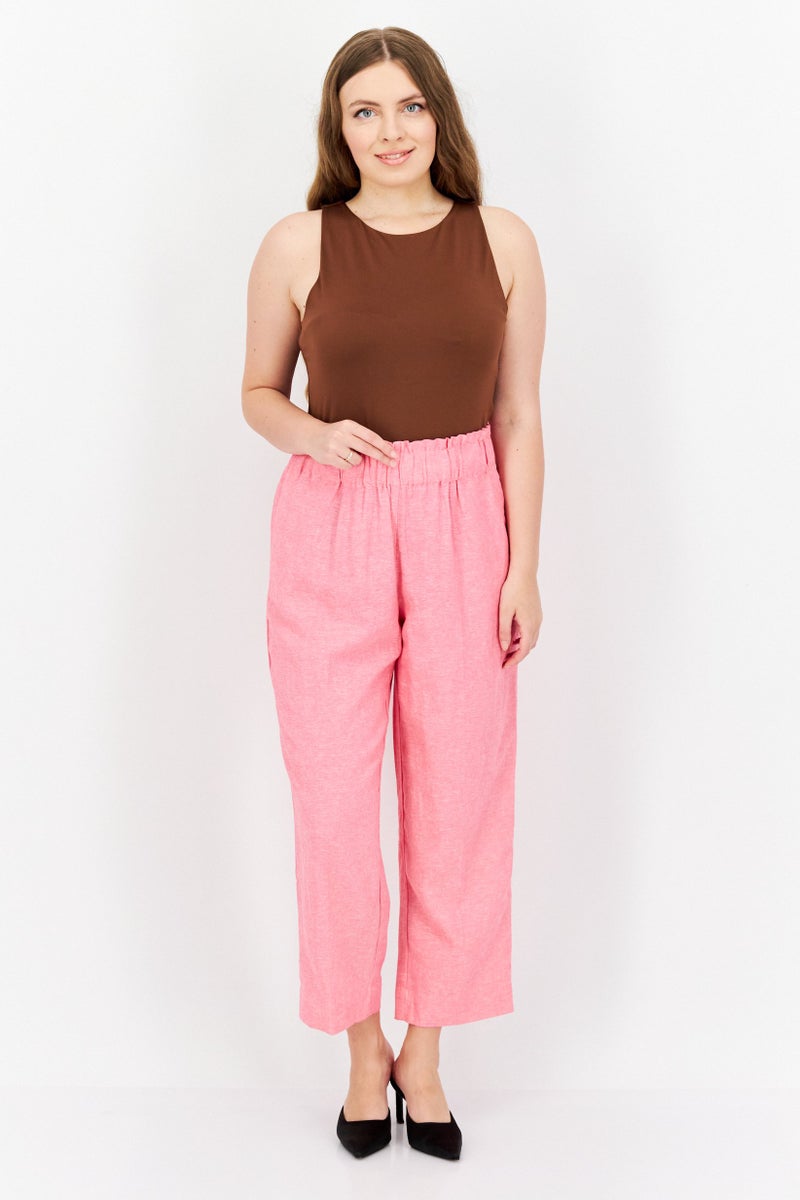 Jones New York Women Pull On Textured Crop Pants, Pink - Image 2
