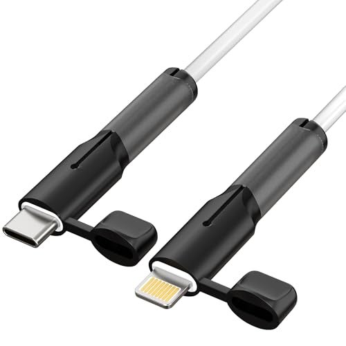 Sounce Cable End Protector Only Compatible with Apple Type-C to Type-C Lightning Charging Cable Dustproof, Waterproof, Anti-Break Silicone Protective Cap for iPhone Cable Plug – Black - Image 1