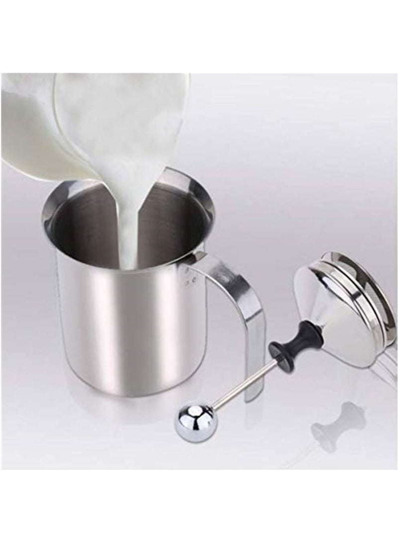400ml Stainless Steel Milk Frother Double Mesh Milk Foamer - Image 5
