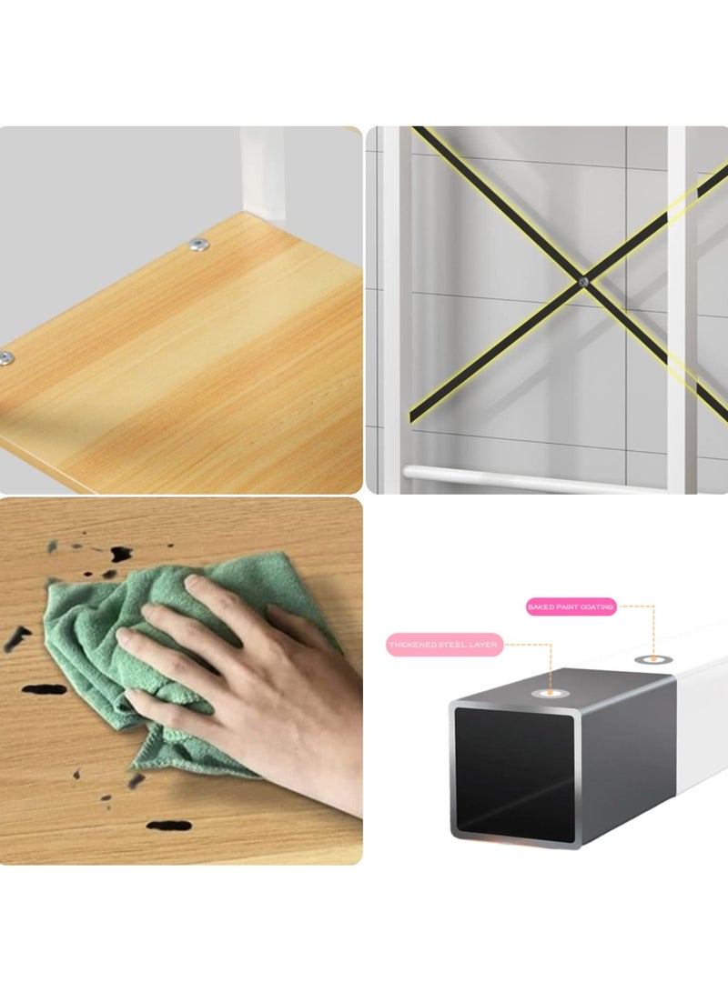 Beauenty Bathroom Space Saver,The Drum Washing Machine Storage Rack,Laundry Room Organization,Bathroom Corner Stand Storage Organizer Accessories,Bathroom Toilet Tower Shelf Space Saver(3levels,White) - Image 4