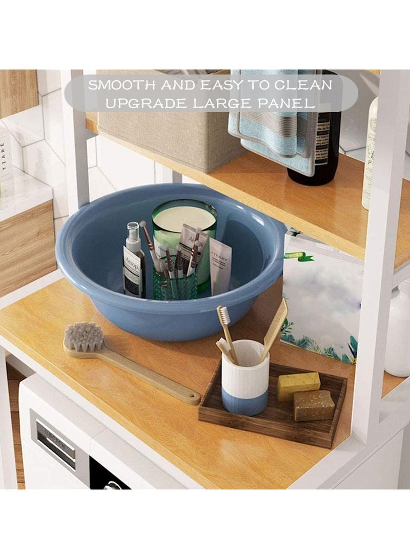 Beauenty Bathroom Space Saver,The Drum Washing Machine Storage Rack,Laundry Room Organization,Bathroom Corner Stand Storage Organizer Accessories,Bathroom Toilet Tower Shelf Space Saver(3levels,White) - Image 5