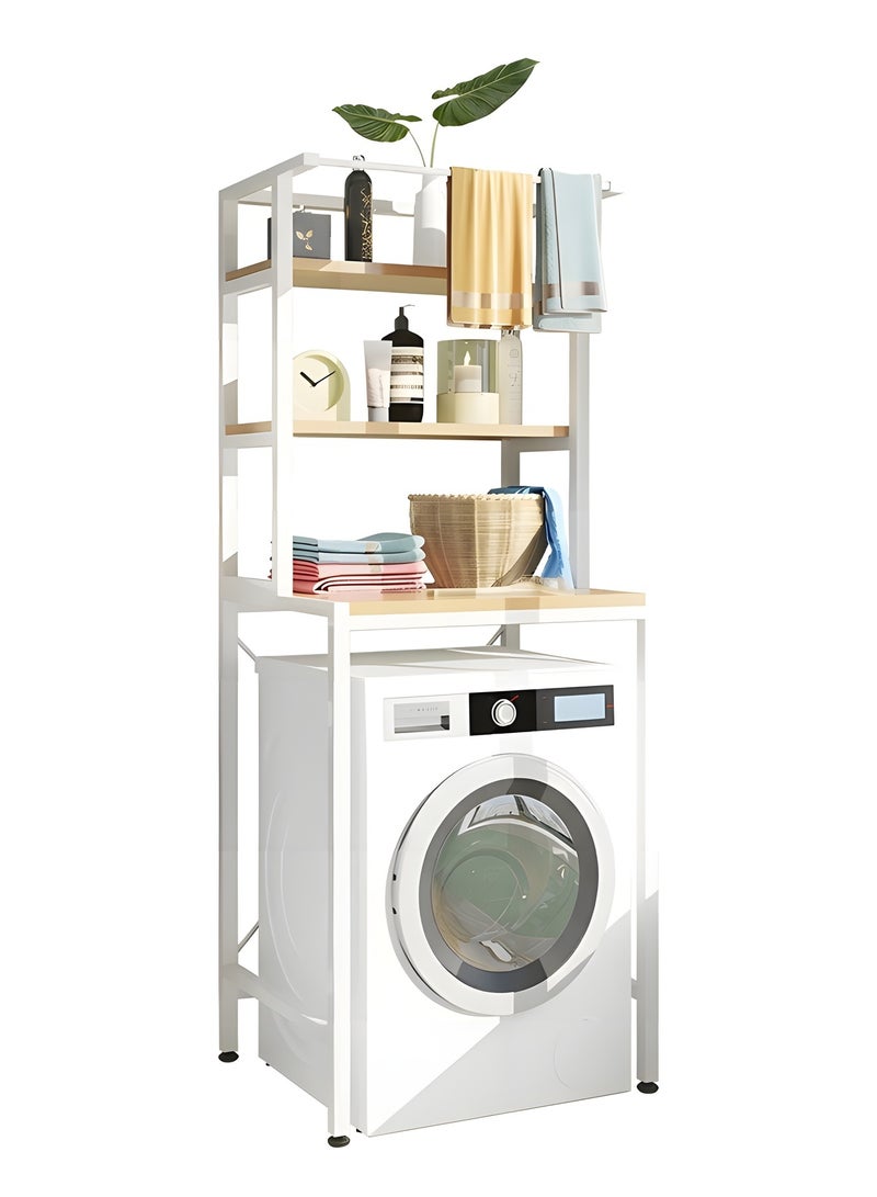 Beauenty Bathroom Space Saver,The Drum Washing Machine Storage Rack,Laundry Room Organization,Bathroom Corner Stand Storage Organizer Accessories,Bathroom Toilet Tower Shelf Space Saver(3levels,White) - Image 1