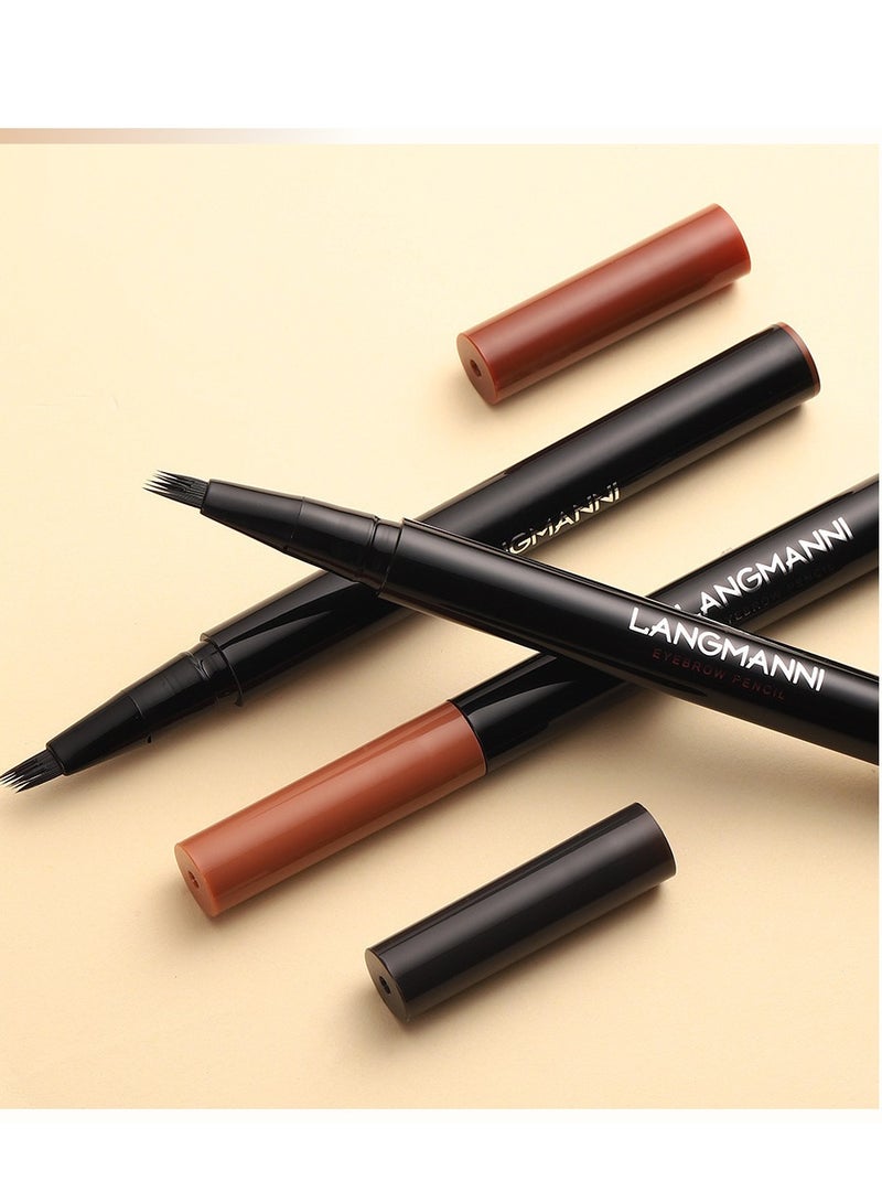 LANGMANNI - 03Eyebrow Pencil - Eye Makeup Brow Pen Liquid Pencil with 4 Micro-Fork Tip - Image 1