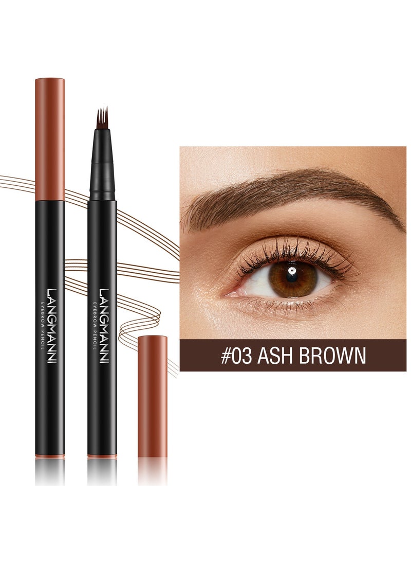 LANGMANNI - 03Eyebrow Pencil - Eye Makeup Brow Pen Liquid Pencil with 4 Micro-Fork Tip - Image 1