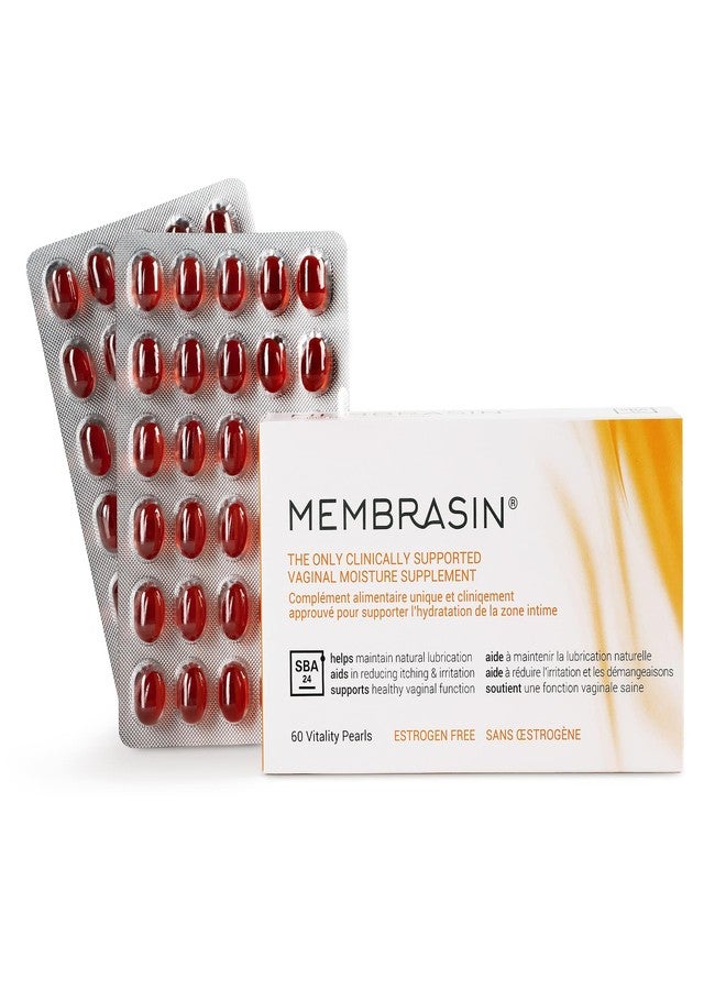 Membrasin Vitality Pearls | 60 Pills | Natural Feminine Hydration for Menopause Support & Lasting Comfort | Estrogen-Free Daily Oral Supplement to Help Relieve Vaginal Dryness, Burning & Itching - Image 1