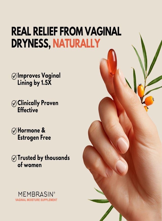Membrasin Vitality Pearls | 60 Pills | Natural Feminine Hydration for Menopause Support & Lasting Comfort | Estrogen-Free Daily Oral Supplement to Help Relieve Vaginal Dryness, Burning & Itching - Image 2