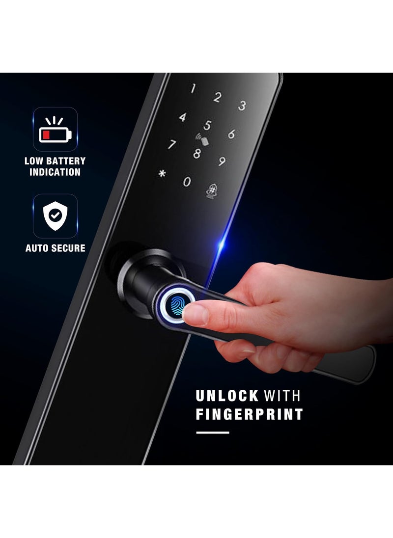 Ozone Ozone Smart Digital Door Lock with Pin Code RFID Card Mechanical Key Mobile App Black Antique Bronze Finish  - Image 2