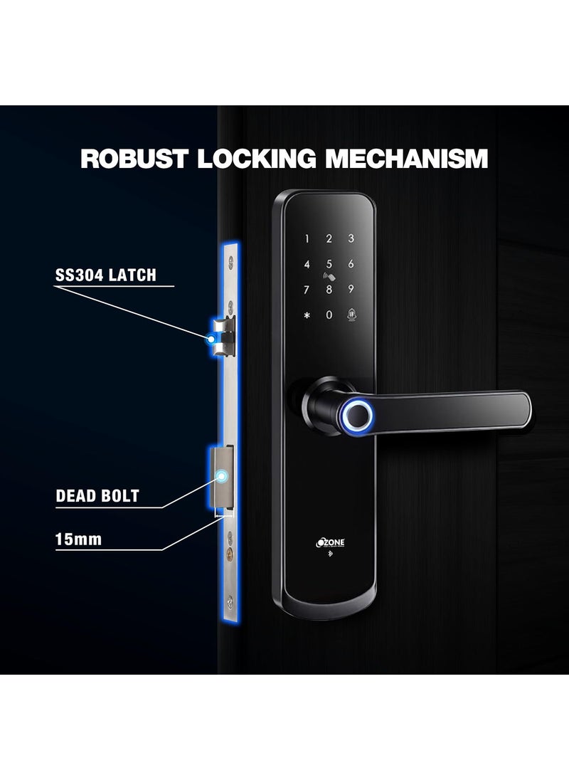 Ozone Ozone Smart Digital Door Lock with Pin Code RFID Card Mechanical Key Mobile App Black Antique Bronze Finish  - Image 5