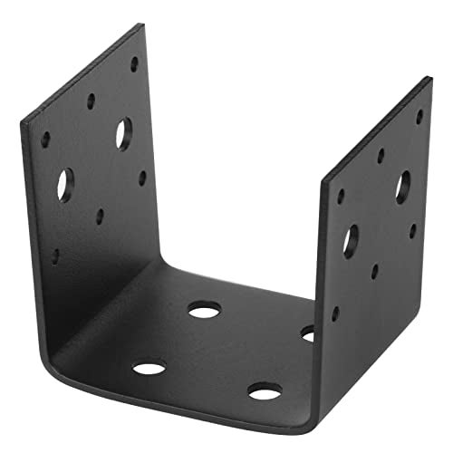 eoere 4 PCS Black Half Post Base, Fit 4 x 4 Post Anchor Connector, Deck Framing Joist Hanger Brackets Support, Inner Size 3-1/2", 11 Gauge(1/8" ) Thick - Image 1