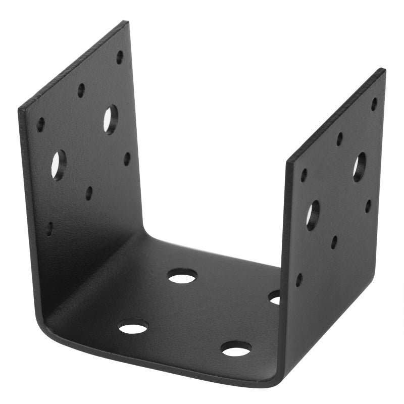 eoere 4 PCS Black Half Post Base, Fit 4 x 4 Post Anchor Connector, Deck Framing Joist Hanger Brackets Support, Inner Size 3-1/2", 11 Gauge(1/8" ) Thick - Image 5